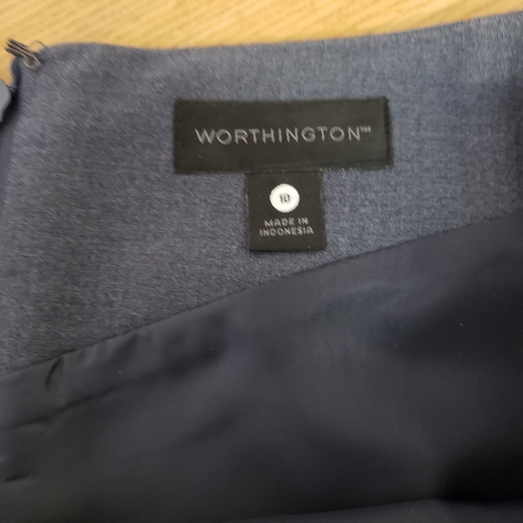 WOMENS SIZE 10, BLUE GRAY LINED PENCIL SKIRT. WORTHINGTON - Picture 4 of 6